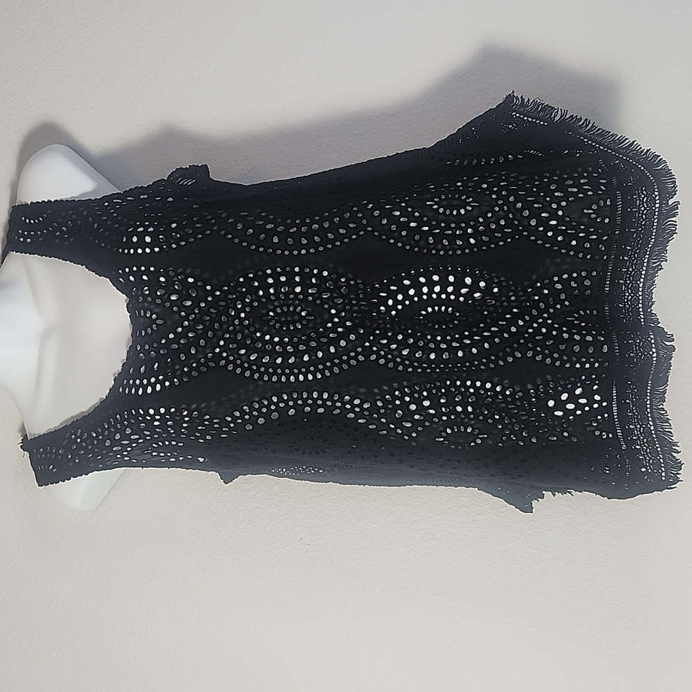 Johnny Was Black Eyelet Tank Size Small
